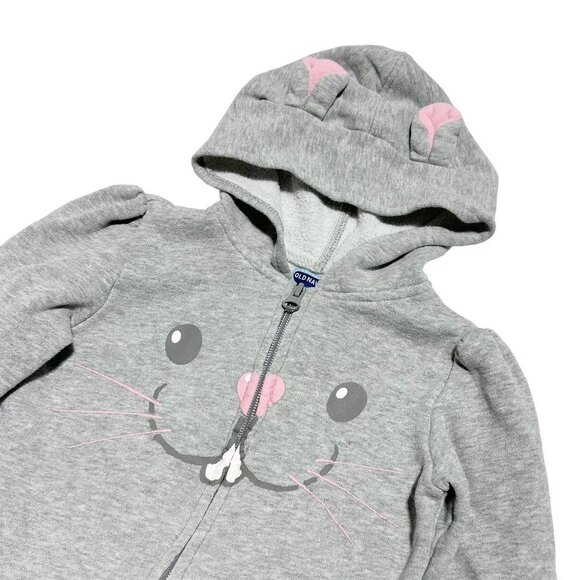 Old Navy Girls Mouse Print Hooded Zip Up Sweatshirt - Picture 2 of 3